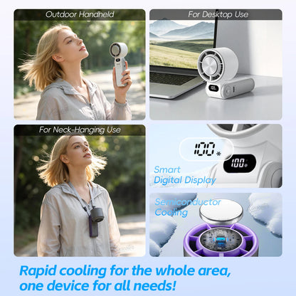 Coolvia – ChillRelief Turbo Fan (Rechargeable 3600mAh 100-level Free Control High Speed Turbo Fan)