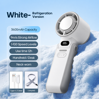 Coolvia – ChillRelief Turbo Fan (Rechargeable 3600mAh 100-level Free Control High Speed Turbo Fan)